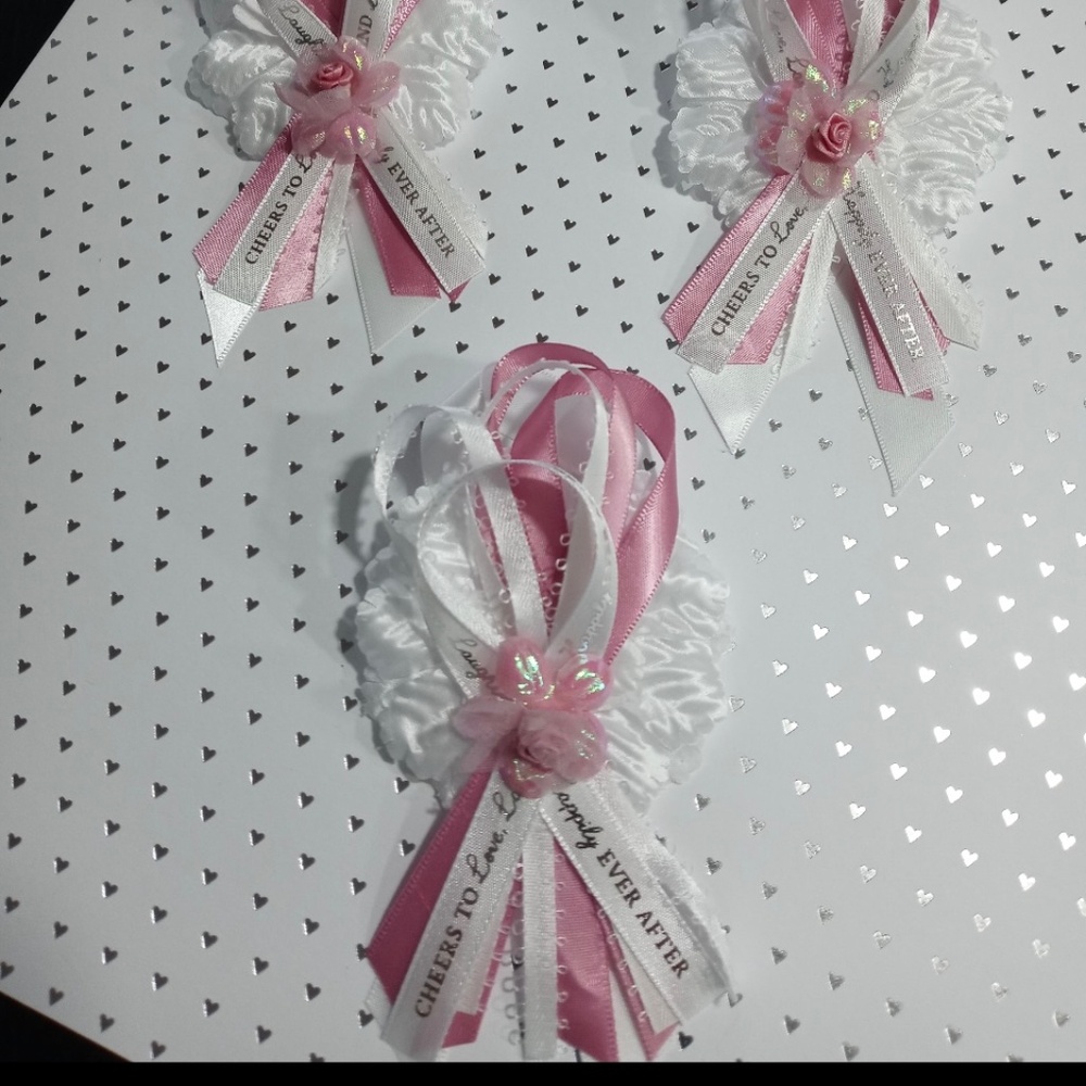 25 Bridal Shower “Cheers to Happily Ever After” Corsages/Capias